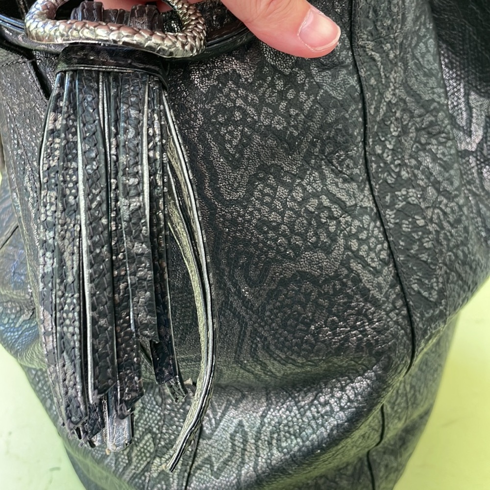 Vintage black metallic Jacobson leather bucket bag - Picture 15 of 16
